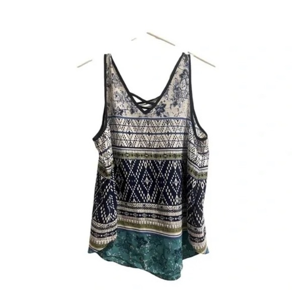 Iz Byer Tank top - women’s size Medium Blue and Green - Picture 2 of 2